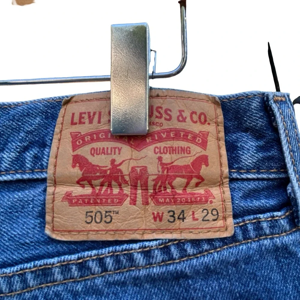 Levis 505 Regular Fit Straight Leg Mens Jeans Blue Medium Wash 34x29 00505-4886